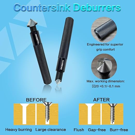 DKIBBITH 13-Piece Deburring Tool Set with 2 Countersinks & 11 Blades - Works on Metal, Resin, PVC, Copper, Plastic,3D Printed Edges - Plumbing & 3D Printing Burr Removal Reamer Tool.