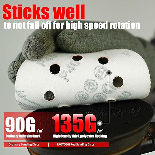 80 Grit 5 Inch Sanding Discs Hook and Loop, Sanding Disks, Sandpaper for Wood, 100 Pcs