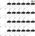 hykolity 24 Pack 4FT Linkable LED Shop Light for Garage, 4400lm, 4FT 42W, 5000K Daylight LED Workbench Light Fixture with Plug, Hanging or Surface Mount, Black - ETL