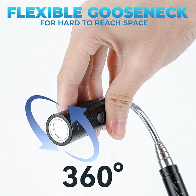 Rechargeable Magnetic Pickup Tool, Telescoping Magnetic Flashlights with Extendable Magnet Stick, Fathers Day Dad Gifts from Daughter Wife Son, Cool Gadgets Gifts for Him, Men, Dad, Husband, Boyfriend