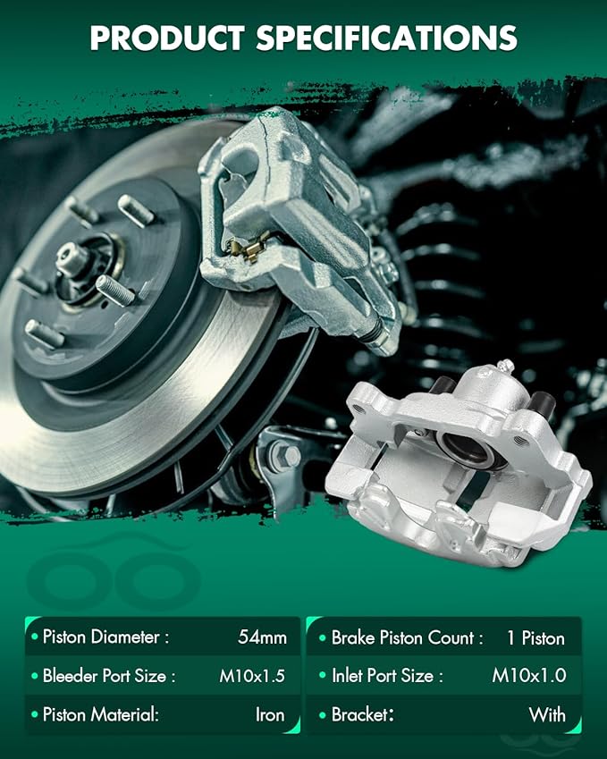SCITOO 19B2974 19B2975 Front Left & Right Disc Brake Calipers Assembly w/Bracket For Audi For A3,For Volkswagen For Beetle/For Golf/For Jetta/For Rabbit