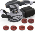 3.8A(450W) Orbital Sander, Jellas 6 Variable Speeds Double Handle Random Orbit Sander, 5-Inch Electric Sander with 18pcs Sandpapers, Dust Collector, Ideal Power Sander for Woodworking(OS450)