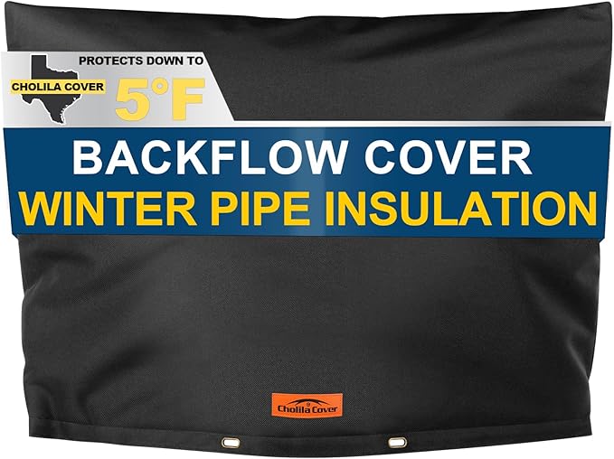 Backflow Preventer Cover Insulated (5°F) with Thick 7 Layers Fabric, 36" W x 24" H Backflow Cover with Aluminum Foil Layer for Winter Pipe Freeze Protection, Backflow Insulation Cover
