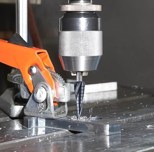 Upgrade M35 Cobalt Step Drill Bit with Ultra TiAIN Coating, 1/8“-1/2” Unibit Step Bit with Double Sprial Flute, 1/4" Hex Shank Drill Bit for Metal, Stainless Steel, Aluminum, Copper, Wood