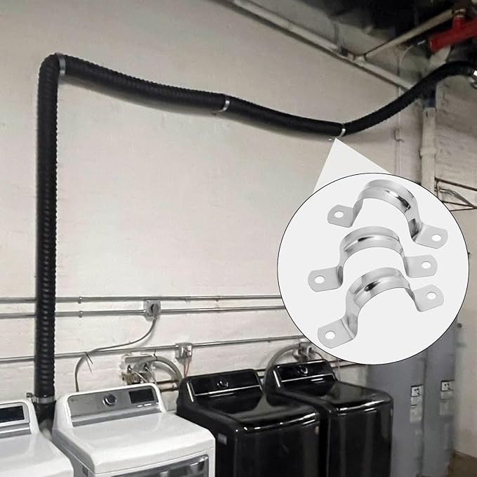 200 PCS 1-3/8 Inch Stainless Steel Rigid Pipe Strap, 1-3/8 Inch Conduit Clamps, U Bracket Mounting Clamps with Two Hole, U Tube Pipe Clamp for Chemical Industry, Commercial