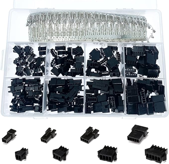 560 Pcs 2.54mm Pitch 2 3 4 5 Pin JST SM Connectors Male/Female Plug Housing Pin Header Crimp Terminals Assortment Kit