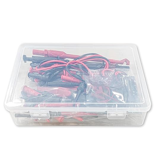 Goupchn Silicone Multimeter Test Leads Kit 33PCS with Replaceable Wire Piercing Probes Set, Alligator Clips, Test Hook Clips, Testing Tweezer for Digital Electrical Multimeter Testing