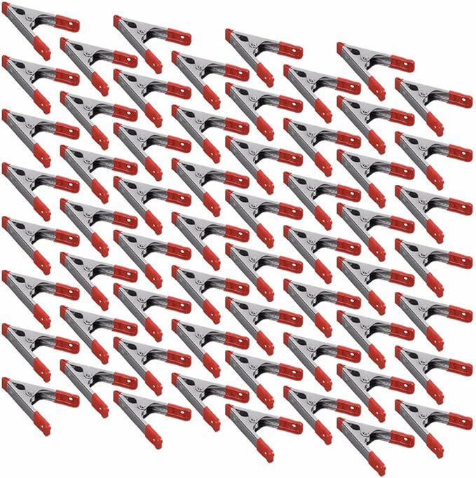 4" inch Metal Spring Clamps w/Red PVC Coated Handle and Tips (Pack of 60)