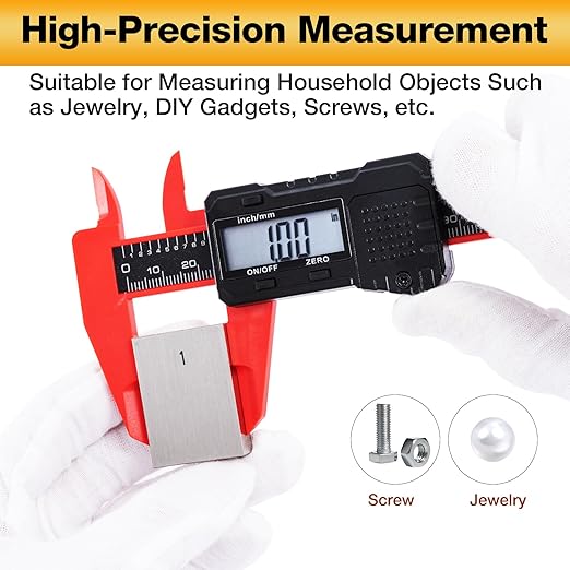 Digital Caliper 6 inch Digital Micrometer Caliper,ABS Body for Accurate Measurements with LCD Screen, Auto-Off Feature, Inch and Millimeter Conversion