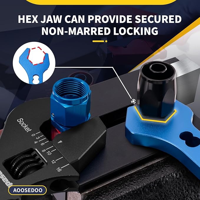 Adjustable AN Fittings Wrench For 3AN-16AN Hose Fitting Spanner Lightweight Aluminum Flat-ended Black With a 6AN-AN8 Double Hose End Fitting Wrench Blue