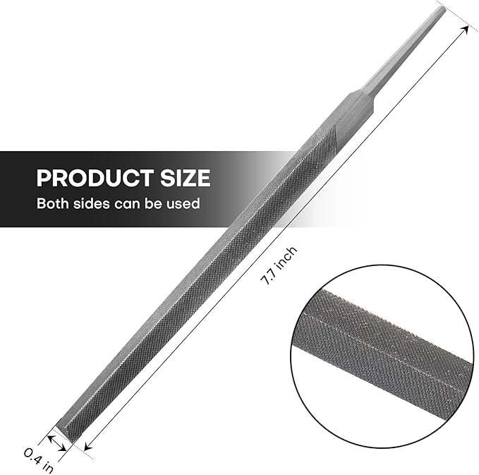 6" Triangular Medium Cut File, Double Cut Teeth, Made of High Carbon Steel, Half Round Hand File Without Handle, Suitable for Shaping Metal, Wood, etc