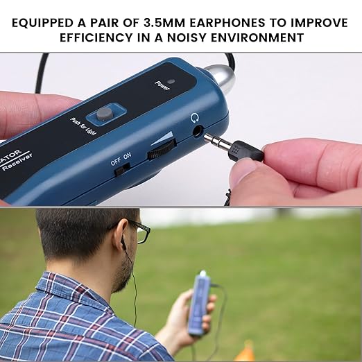 Underground Wire Locator, Cable Tester F02 Pro for Locate Wires, Locate Control Wires Cables Pet Fence Wires, up to 3 Feet Deep 1640 Feet Length, Equiped with Rechargeable 1100mAh Battery
