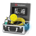 Sanyipace Sewer Camera 100FT/30M with 512Hz Transmitter, Drain Camera Pipe Inspection Camera with Self-Leveling, Clear Meter Marks, IP68 Waterproof, 9" HD Color Screen, Video Record up to 128GB