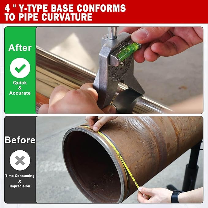 Pipe Locator Pipe Center Finder Safety Pipe Marker Centering Head Tool Round Bar Center Finder High Accuracy Positioning Pipe Fitter Tool with Centering Head