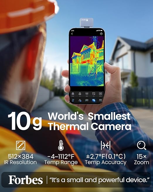 P2 Thermal Camera for Android, Thermal Imager with 512 × 384 Super IR Resolution, 1.5℃ PCB Accuracy, -4℉ to 1112℉ Thermal Imaging Camera (P2 Android)