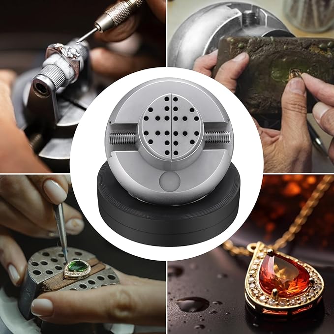 DZQ Ball Vise 5" Engraving Setting Tool 360°Rotation Professional Ball Vise 36PCS Attachment Jewelry Engraving Block Tools Standard Block