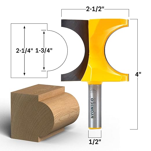 YONICO 13121 1-3/4-Inch Bead Bullnose Router Bit 1/2-Inch Shank