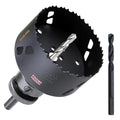 4-1/2 Inch Deep HSS Bi Metal Hole Saw Cutter with Arbor Heavy Duty Hole Saw Bit Cutting Depth 2.1” for Metal Thick Wood PVC Drywall Aluminum Big Slot New Sharp Teeth