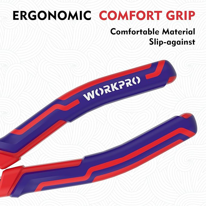 WORKPRO 6” Wire Cutters Heavy Duty CRV Steel, Diagonal Pliers for Cutting Wires Craft, Comfort Grip Handle