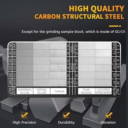 Surface Roughness Standards Set, Surface Finish Comparator Set, 30 Specimens with Ra0.05-12.5mm