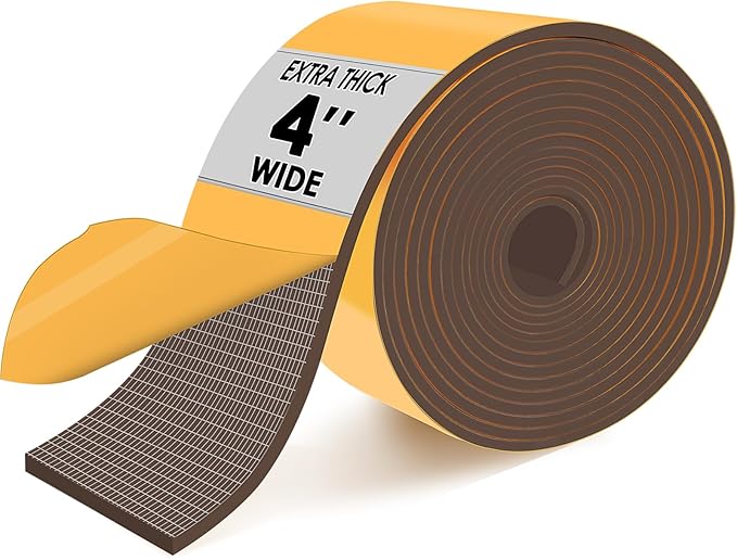 Pipe Insulation Tape, Outdoor Water Pipe Insulation Wrap, Foam Insulation Tape for Outdoor Pipes Winter Freeze Protection, Heat Tape for Water Pipes, Copper Pipes, PVC, AC Line, 4in x 15ft, Brown