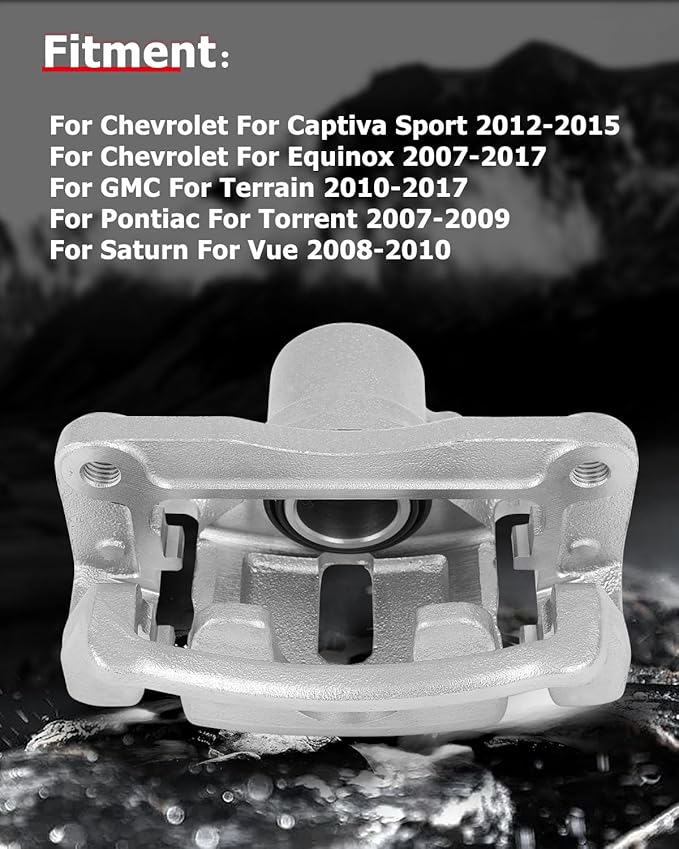 cciyu Rear Left Brake Caliper Assembly w/Bracket 18B5040 For Chevy For Captiva Sport/For Equinox,For GMC For Terrain,For Pontiac For Torrent,For Saturn For Vue