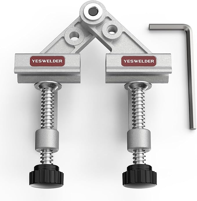 YESWELDER 10-180° Adjustable Tube Clamp with Swing Jaw, Aluminum Alloy Right Angle Corner Clamp for Welding, Woodworking, DIY Projects, Cabinet Making