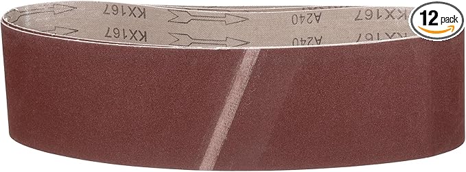 4 x 36 Inch Sanding Belt, 12 Pcs 240 Grit Knife Sharpener Belts Work Sharpening for Belt Sander Knife Carving Tool Metal Working