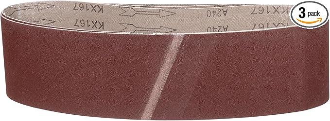 4 x 36 Inch Sanding Belt, 3 Pcs 240 Grit Knife Sharpener Belts Work Sharpening for Belt Sander Knife Carving Tool Metal Working