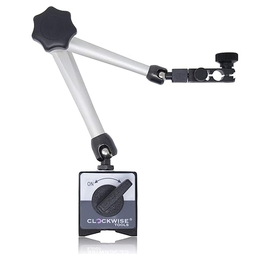 Clockwise Tools Magnetic Base, MGBR-01, Magnetic Stand for Digital Dial Indicators, 176lbs Max Pull