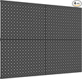 TORACK 4Pcs 12"x16" Metal Pegboard Panels for Garage, Workbench, Shop, Shed Tool Organizer Peg Board with 1/8" & 1/4" Holes, Modular Wall-Mounted Pegboard for Pegboard Hooks (Black)
