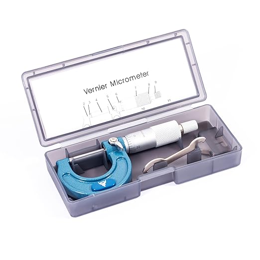 PEC Tools 0-1” Outside Micrometer, Industrial-Grade Precision Measuring Tool, Hardened Steel, High-Accuracy Micrometer with Ratchet Stop & Carbide-Tipped Measuring Faces for Machining & Engineering