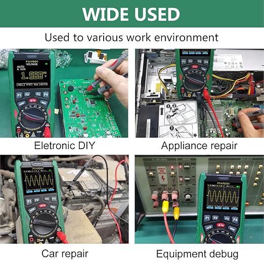 3 in 1 Handheld Digital Oscilloscope Multimeter Portable Oscilloscopes, 12MHz Bandwidth, 50MSa/s Sampling Rate with Multimeter and Signal Generator (YP101A)