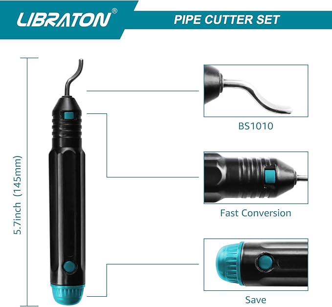 Libraton Pipe Cutter, Tubing Cutter 3/16" to 2" Outer Diameter, Copper Pipe Cutter, Tube Cutter with Deburring Tool, Copper Cutter, Pipe Cutter Tool for Copper, and Thin Stainless Steel Tube