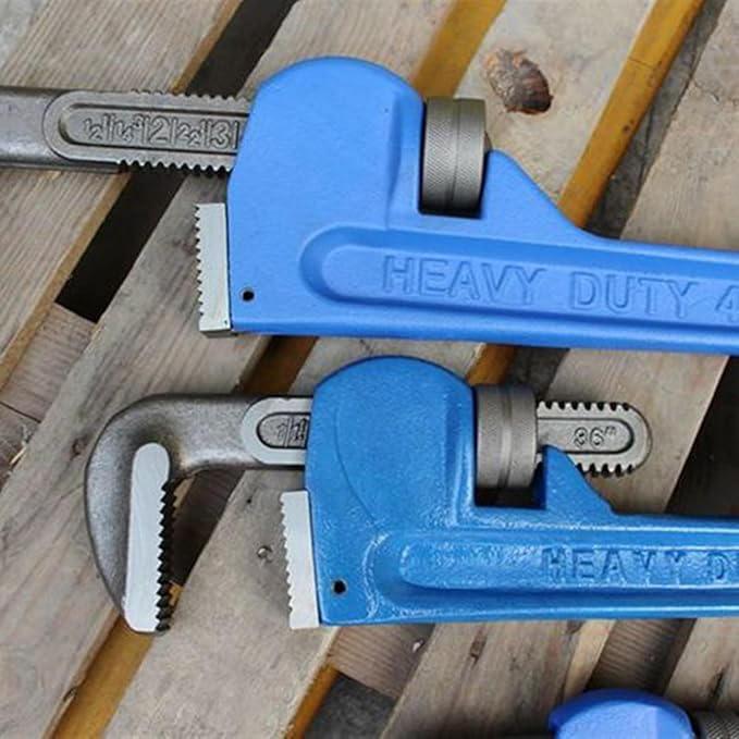 HOIGON 3 Piece Heavy Duty Plumbers Pipe Wrench Set, 8" 10" 14" Heat Treated Adjustable Straight Pipe Plumbing Wrench Set with Soft Grip for Household Plumbing Repairs