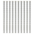 10-Pack SDS Plus 1/2 inch x 8 inch Rotary Hammer Drill Bits, Carbide Tipped for Brick, Stone and Concrete (1/2'' x 8'')