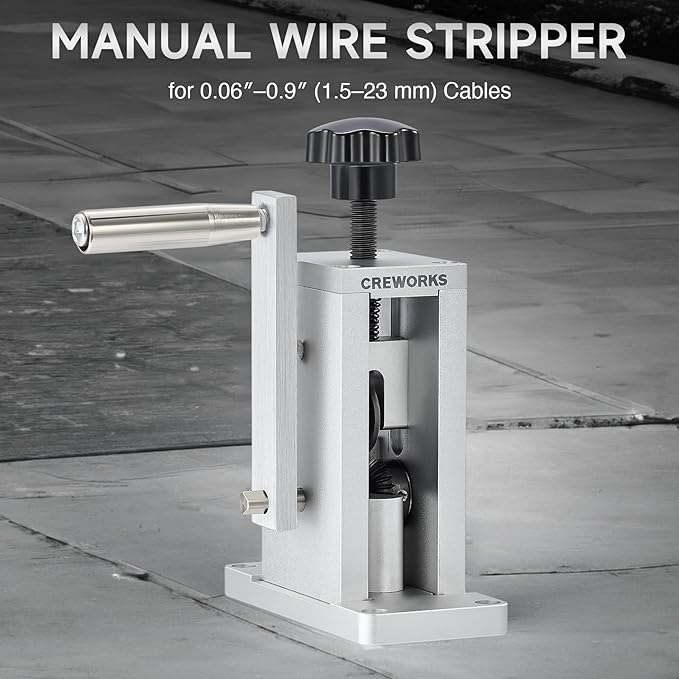 Manual Wire Stripper Machine with Adjustable Feed Hole, Portable Cable Wire Stripper for Scrap Copper Wire Recycling - Drill Powered, Copper Wire Stripping without Replacing Hole Plates