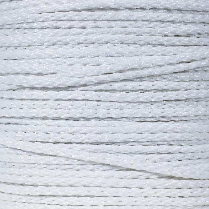 Hollow Braid Polypropylene Rope (1/4 Inch, 500 Feet, White) - Barrier Rope - Trail Marking, Crowd Control, Golf Courses