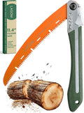 LAGOM Folding Camp Saw for Cutting Branches, 11.4" Curved Blade | SK5 Steel, Ergonomic Handle, One-Hand Use, Secure Lock | Foldable Pruning Tool for Camping, Gardening, Survival, Kayaking, Outdoors