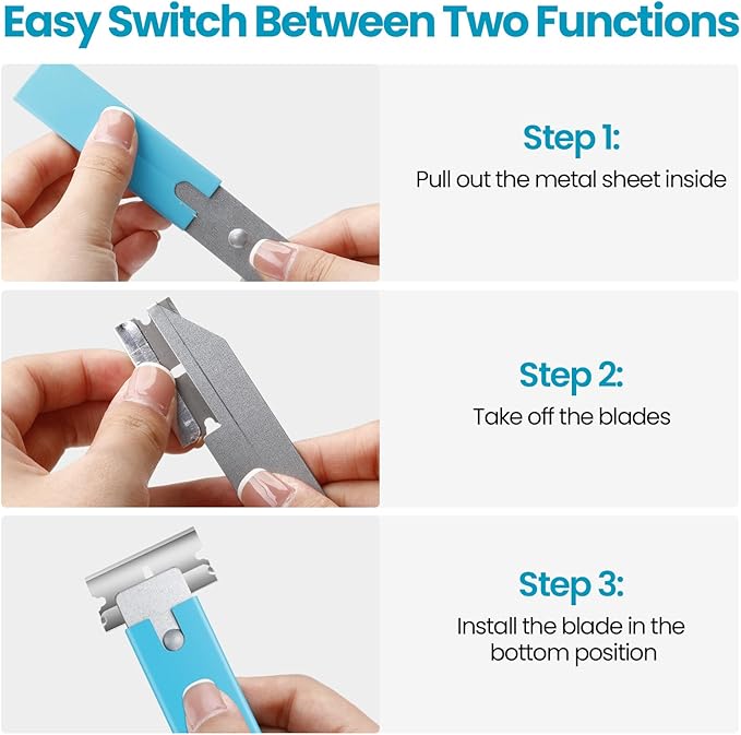 Lasnten 48 Pieces Box Cutters Bulk Retractable Cardboard Cutter Single Edge Handy Mini Box Knife Razor Blade Cutter Iron Body Utility Knife for Paper Packages Letter(Light blue)