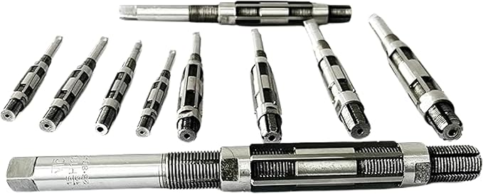 Adjustable Hand Reamer Tool H1 to H10 Sizes - 3/8" to 15/16” Reaming Tool for Precise Hole Finishing with Carbon Steel Blades - Hand Tools Reamers for Metal & Wood - 9.52mm - 23.81mm