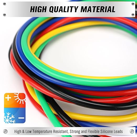 SWANLAKE 5-Piece Dual-Ended Alligator Clip Test Leads, 1000V 15A 3.5ft/1M Electrical Alligator Clips, Flexible Copper Cable Crocodile Clip, Mini Jumper Wires with Gator Clips