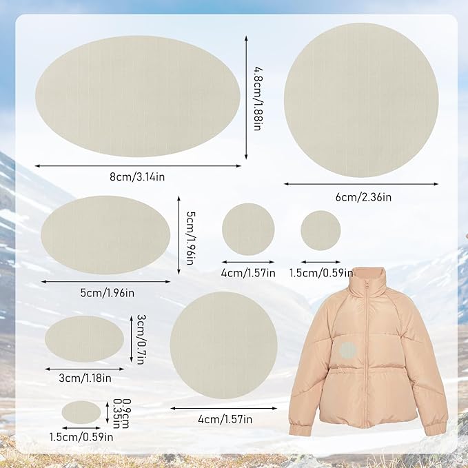 Down Jacket Repair Patches - Highly Effective Repair of Nylon Fabric, Waterproof Self-Adhesive Repair Patch for Down Jackets, Tents, Raincoats, Outdoor Equipment