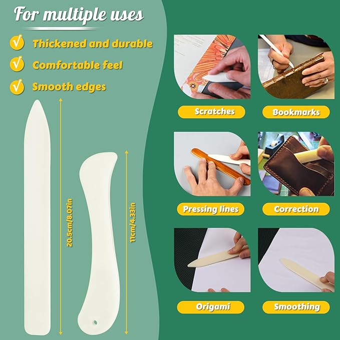 WONVOC Book Binding Kit, Book Making Kit, Bone Folder Tool for Paper Crafting, Awl Tool Bookbinding,Waxed Thread, Bookbinding Needles for DIY Bookbinding Crafts