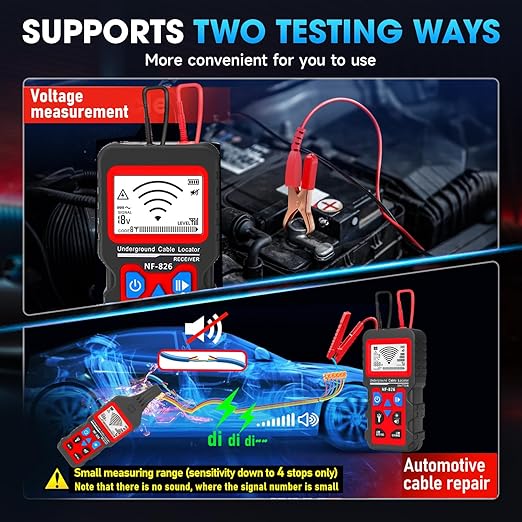 NF-826 Underground Wire Locator & Cable Tracer/Buried Wire Tracer and Cable Locator/Under Ground Circuit Tracer,for Dog Fence Cables Irrigation Control Wires,Tone Generator Kit (Professional Grade)
