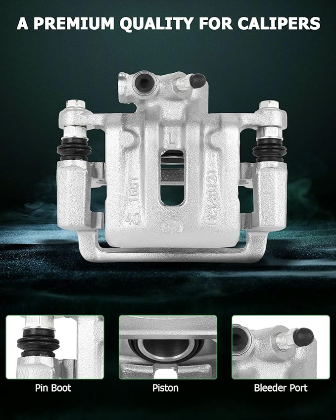 SCITOO Rear Left Brake Caliper With Bracket 18B5040 Compatible For Chevy Captiva Sport 12-15, For Chevy Equinox 07-17, For GMC Terrain 10-17, For Pontiac Torrent 07-09, For Saturn Vue 08-10