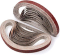 3/8 Inch x 13 Inch Sanding Belt, 80 Grit Aluminum Oxide Sanding Belts, Premium Sandpaper for Air Belt Sander, 24 Pack(3/8x13in,80 grit)
