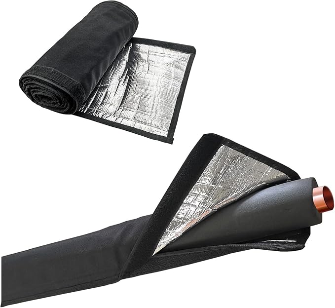 AC Pipe Cover Insulation Sleeve, 72x10.2in Universal HVAC Line Set Cover, Heavy-Duty 600D Oxford Waterproof with Reflective Foil, Prevents Freezing & Condensation for Mini Split/Heat Pump Lines