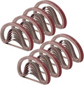 1/2 Inch x 18 Inch Sanding Belts, 8 Each of 60/80/120/180/240 Grits, Belt Sander Tool for Woodworking, Metal Polishing, 40 Pack Aluminum Oxide Sanding Belt