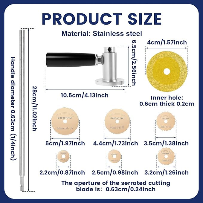 Inside Pipe Cutter For Pvc Pipe with 7 Saw Blades, 1/4" Hex Shank Stainless Steel Adjustable Internal Pipe Cutter Tool PVC Tubing Cutting Kit for Drill